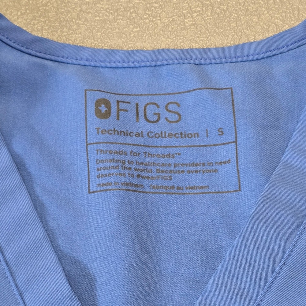 FIGS Scrub Set Womens Blue Jogger Pants V-Neck Top Medical Uniform Bundle - Picture 6 of 16